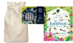 A Beehive Story Sack with a Build a Bee Hotel Tin