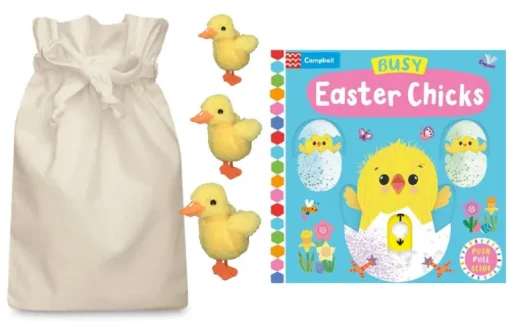 Busy Easter Chicks Story Sack with 3 Puppet Company Finger Puppet Chicks