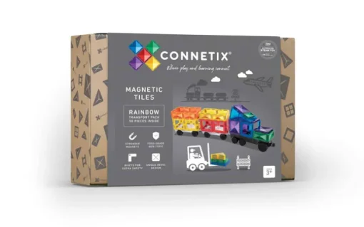 Connetix Tiles Magnetic Rainbow Transport Pack 50 pc