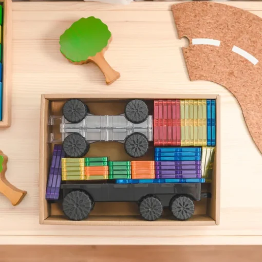 Connetix Tiles Magnetic Rainbow Transport Pack 50 pc