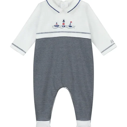 Emile et Rose Boys Dylan Babygrow in Navy and White