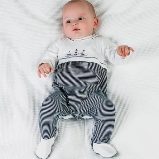 Emile et Rose Boys Dylan Babygrow in Navy and White