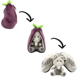 Flipetz Reset the Elephant/Aubergine 2-in-1 Soft Plush Collectable