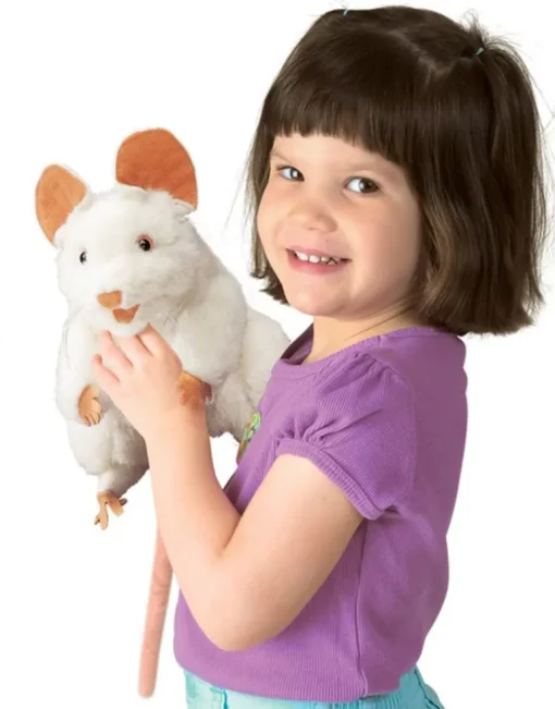 Folkmanis White Mouse Hand Puppet