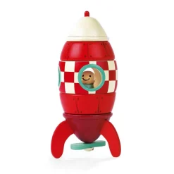 Janod Small Red Magnetic Rocket with astronaut