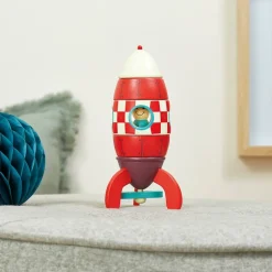 Janod Small Red Magnetic Rocket with astronaut
