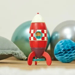 Janod Small Red Magnetic Rocket with astronaut