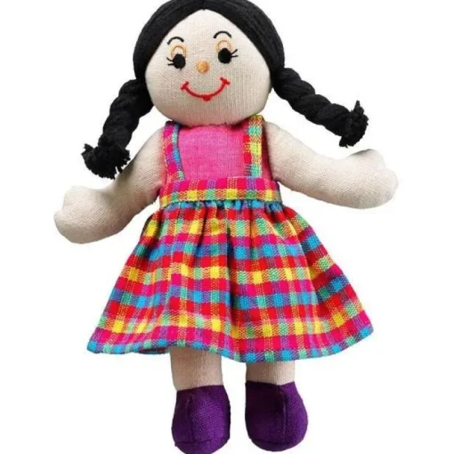 Lanka Kade Girl Rag Doll White Skin, Black Hair