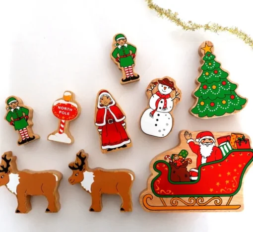 Lanka Kade Wooden Father Christmas in a Sleigh