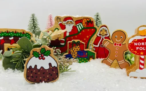 Lanka Kade Wooden Father Christmas in a Sleigh