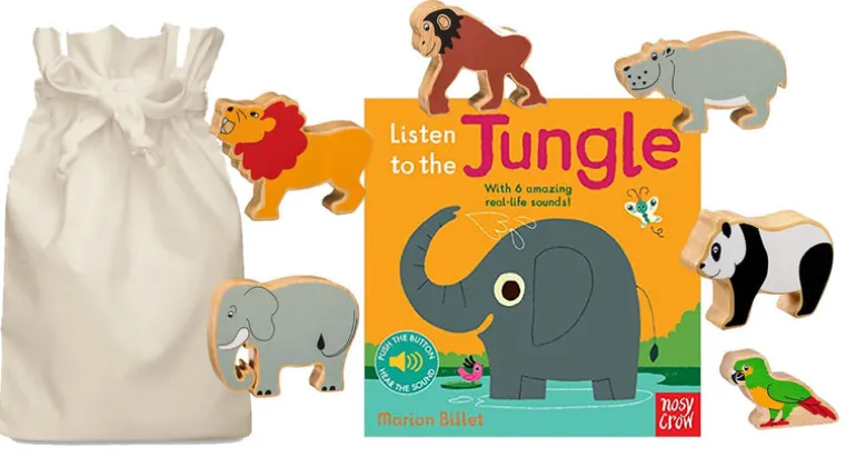 Listen To The Jungle Story Sack with Lanka Kade Wooden Animals