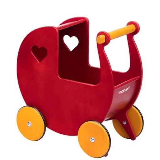 Moover Doll’s Pram - Red Or Natural (Direct Shipping)
