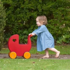 Moover Doll’s Pram - Red Or Natural (Direct Shipping)