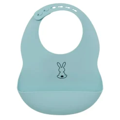 Nattou Silicone Light Blue Baby Bib