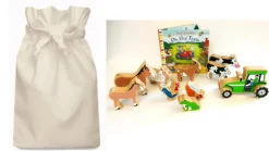 On the Farm Story Sack with Lanka Kade Wooden Animals and Tractor