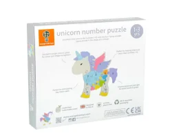 Orange Tree Wooden Unicorn Number Puzzle
