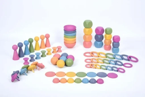 Rainbow Wooden Super Set + Wooden Sorting Tray (7- Way) 74048 (Direct Shipping)