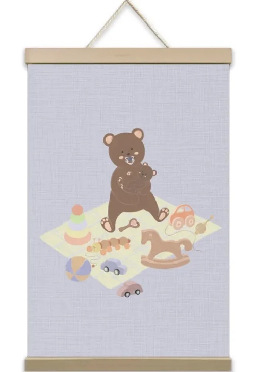 Singing Lullabies to Teddy Bear - Prints Wall Art Decor