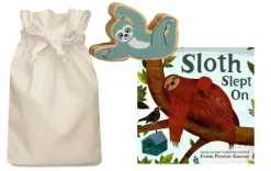 Sloth Slept On Story Sack with Lanka Kade Wooden Sloth