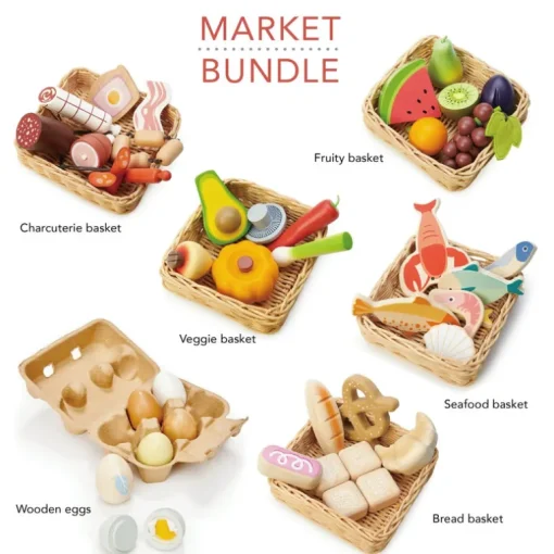 Tenderleaf Toys Market Stall Basket Bundle (Direct Shipping)