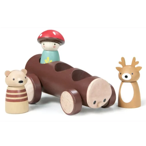 Tenderleaf Toys Wooden Timber Taxi with 3 Characters