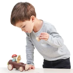 Tenderleaf Toys Wooden Timber Taxi with 3 Characters