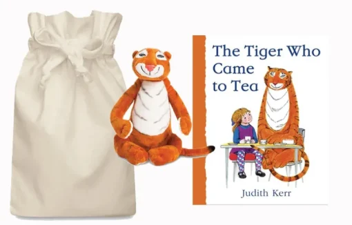 The Tiger Who Came to Tea Story Sack with Aurora Soft Toy Tiger