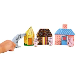 Three Little Pigs Story Sack with Wooden Characters