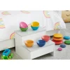 Tickit Rainbow Wooden Bowls - Pk7