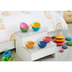 Tickit Rainbow Wooden Bowls - Pk7