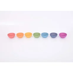 Tickit Rainbow Wooden Bowls - Pk7