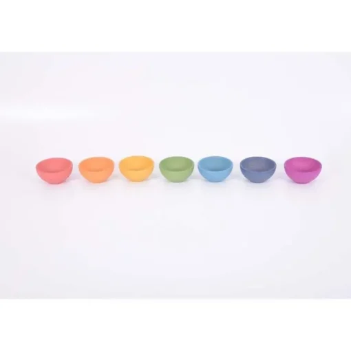 Tickit Rainbow Wooden Bowls - Pk7