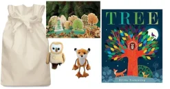 Tree Story Sack with Wooden Tree Set and Finger Puppets
