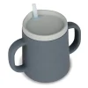 Tum Tum Grey Silicone 3 Way Trainer Cup with Straw
