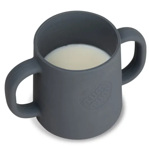 Tum Tum Grey Silicone 3 Way Trainer Cup with Straw
