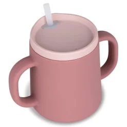 Tum Tum Silicone Pink 3 Way Trainer Cup with Straw