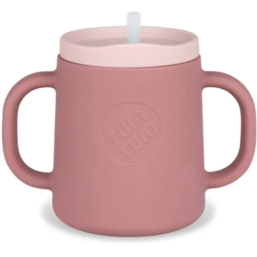 Tum Tum Silicone Pink 3 Way Trainer Cup with Straw
