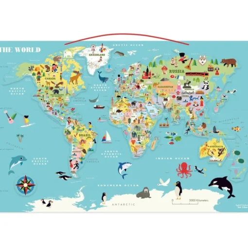 Vilac World Magnetic Map VIL7612A (Direct Shipping)