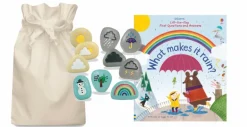 What makes it Rain Story Sack with Weather Stones