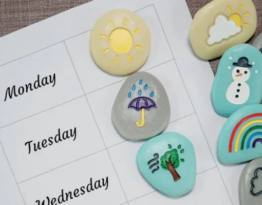 What makes it Rain Story Sack with Weather Stones
