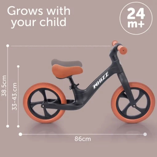 Whizz Balance Bike - Black Bike (Direct Shipping)