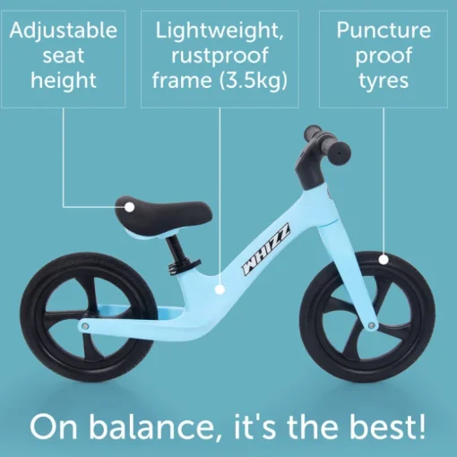 Whizz Balance Bike - Black Bike (Direct Shipping)