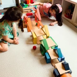 Wooden Rainbow Shapes Architect Building Block Set