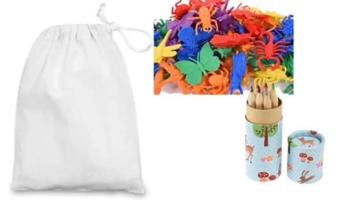 Woodland Party Bag with Crayons an Bugs